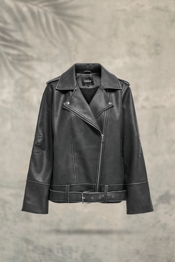 Faux Leather Oversize Jacket