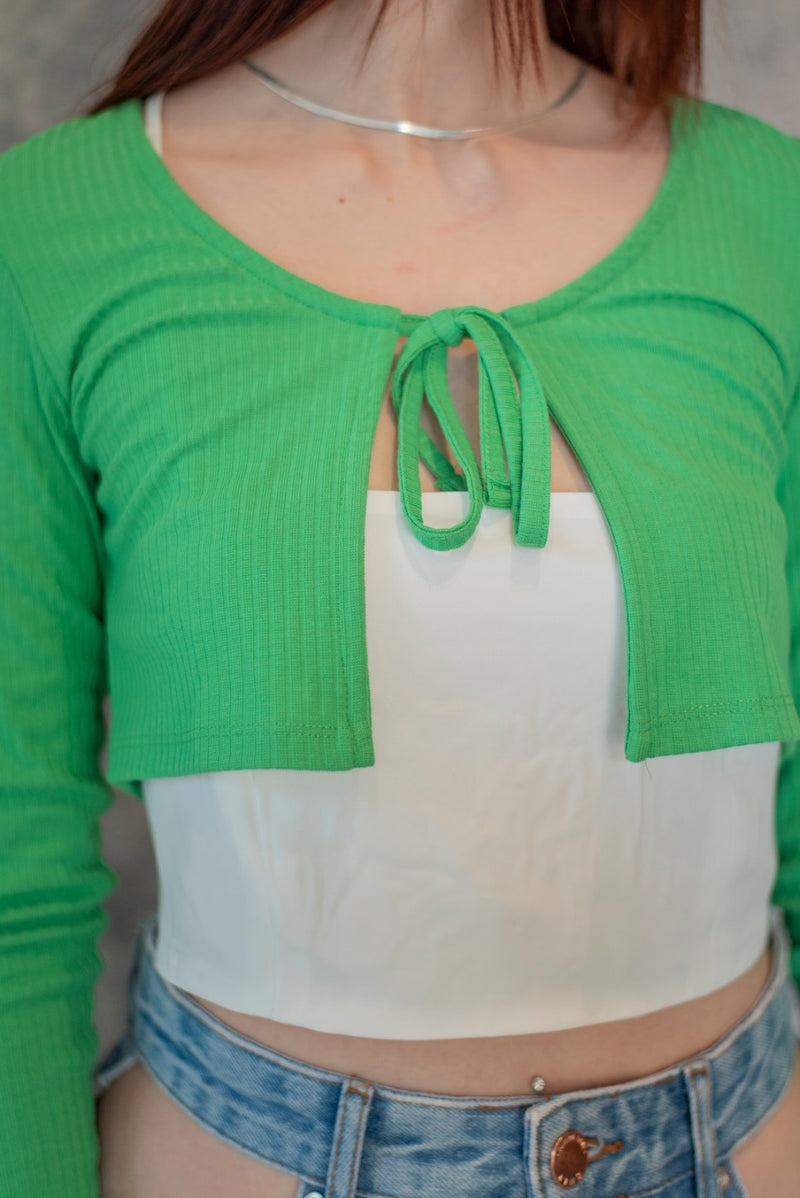ONLELLA L/S SHORT TIE CARDIGAN