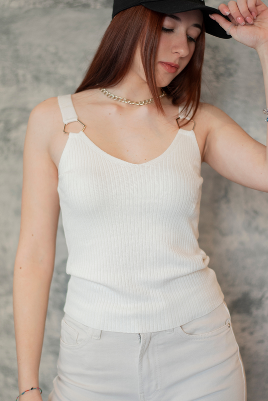 Onlelva Strap Detail Top Knt